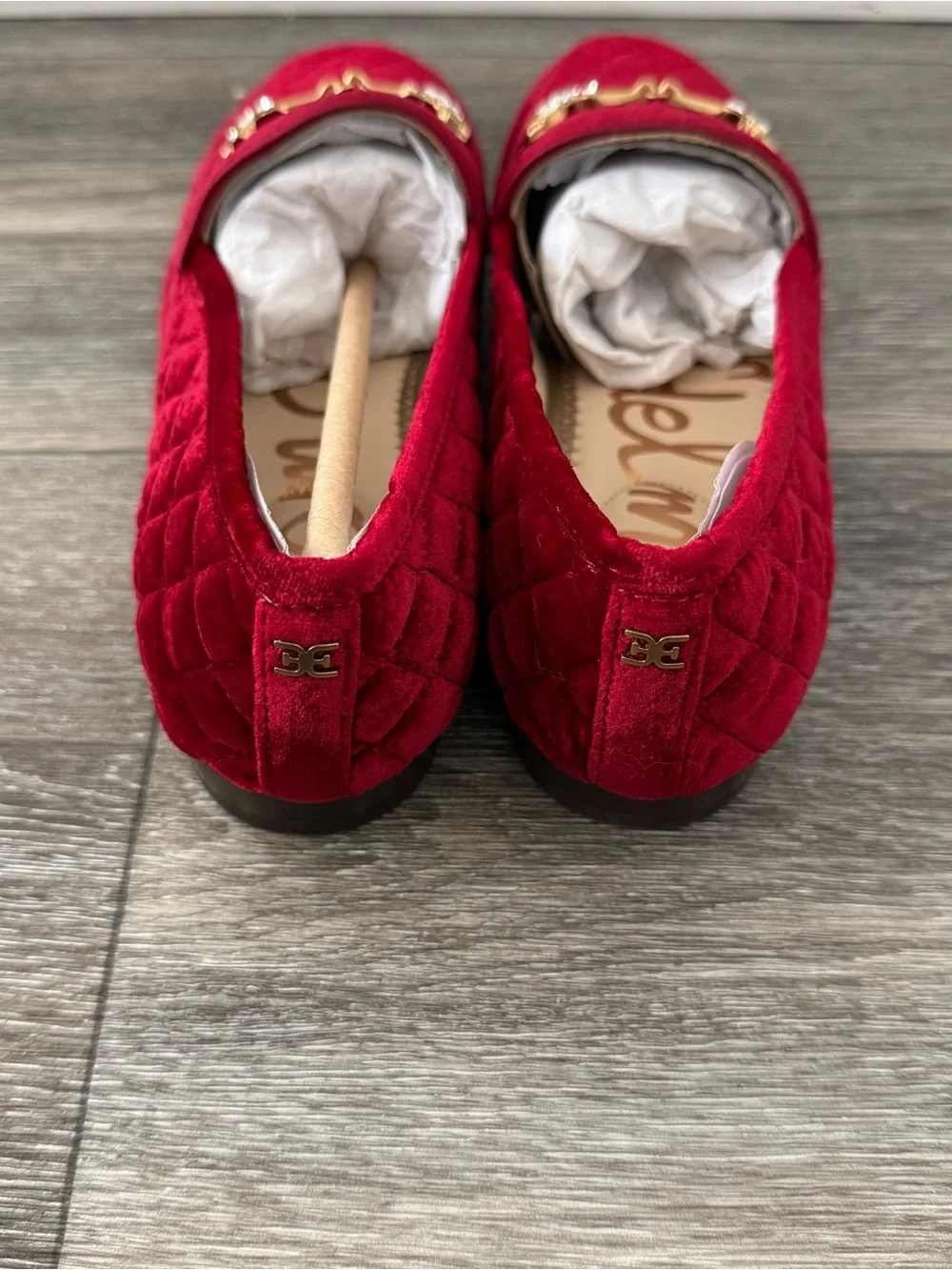Sam Edelman Bright Scarlett Loraine Regal Velour Loafers Size 6.5 NIB